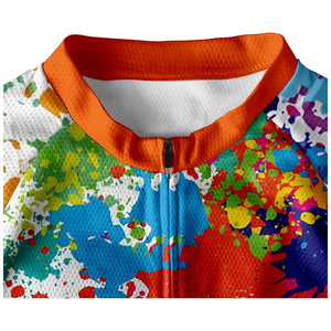 Colorful Paint Pattern Men's Cycling Shirt Jersey Mesh Breathable Activewear