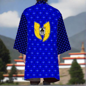 HRMI Blue Scriptures Haori Unisex Beach Kimono for Summer