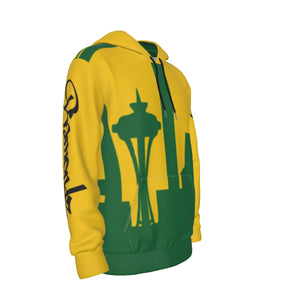 Diamondz Seattle Green Yellow Hoodie With Double-side Print Hood