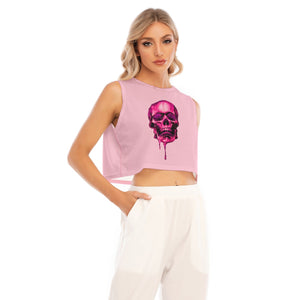 D.O.C. Pink Skull Women's Sleeveless Cropped Top