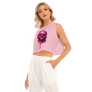 D.O.C. Pink Skull Women's Sleeveless Cropped Top