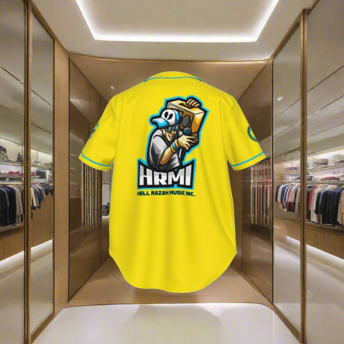 HRMI B-Boy Yellow & Teal Baseball Jersey