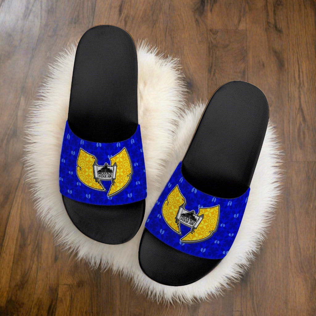 Heaven Razah Scroll Blue - Black Slides