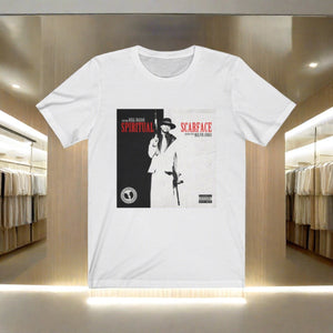 Spiritual Scarface Cover Art - Official HellRazah Music Inc. Unisex Jersey Short Sleeve Tee