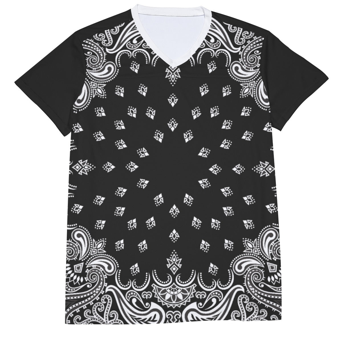 DOC Black Bandana Men's V-neck Short Sleeve T-shirt