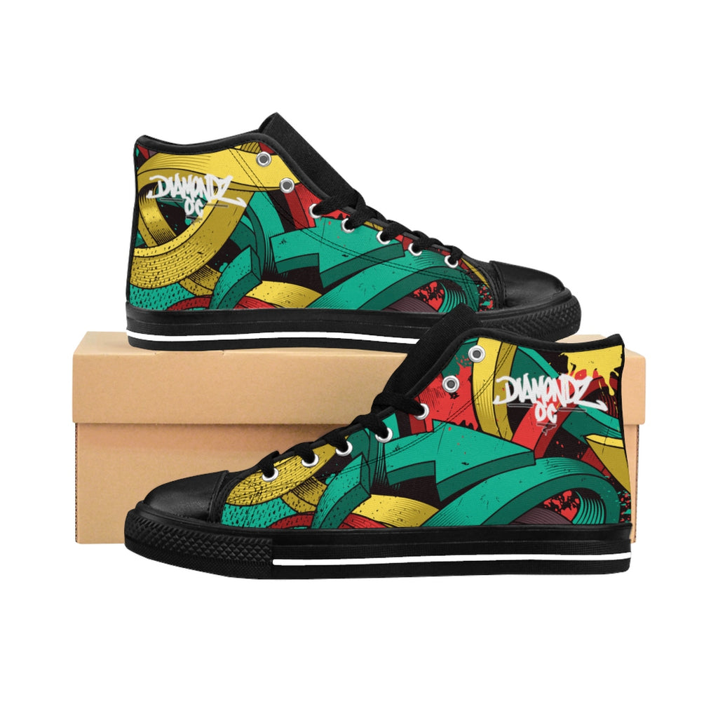 DiamondzOC Graffiti Arrows Designer Urban Men's High-top Sneakers