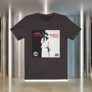 Spiritual Scarface Cover Art - Official HellRazah Music Inc. Unisex Jersey Short Sleeve Tee