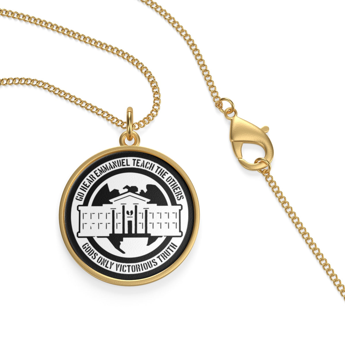 Ghetto Gov't Officialz Logo 18k Gold Plated & Sterling Silver Single Loop Necklace Heaven Razah - Hell Razah