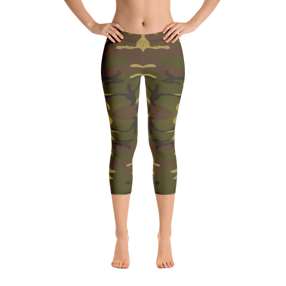 Official Heaven Razah / Hell Razah Music Logo Camo Designer Capri Leggings