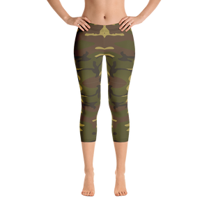 Official Heaven Razah / Hell Razah Music Logo Camo Designer Capri Leggings