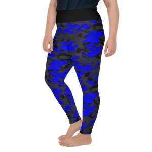 Renaissance Apparel Blue Camo Voluptuous Plus Size Leggings