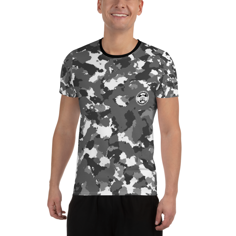 Ghetto Gov't Officialz Logo Snow Camo Designer Sublimated Men's Athletic Tee Breathable T-Shirt