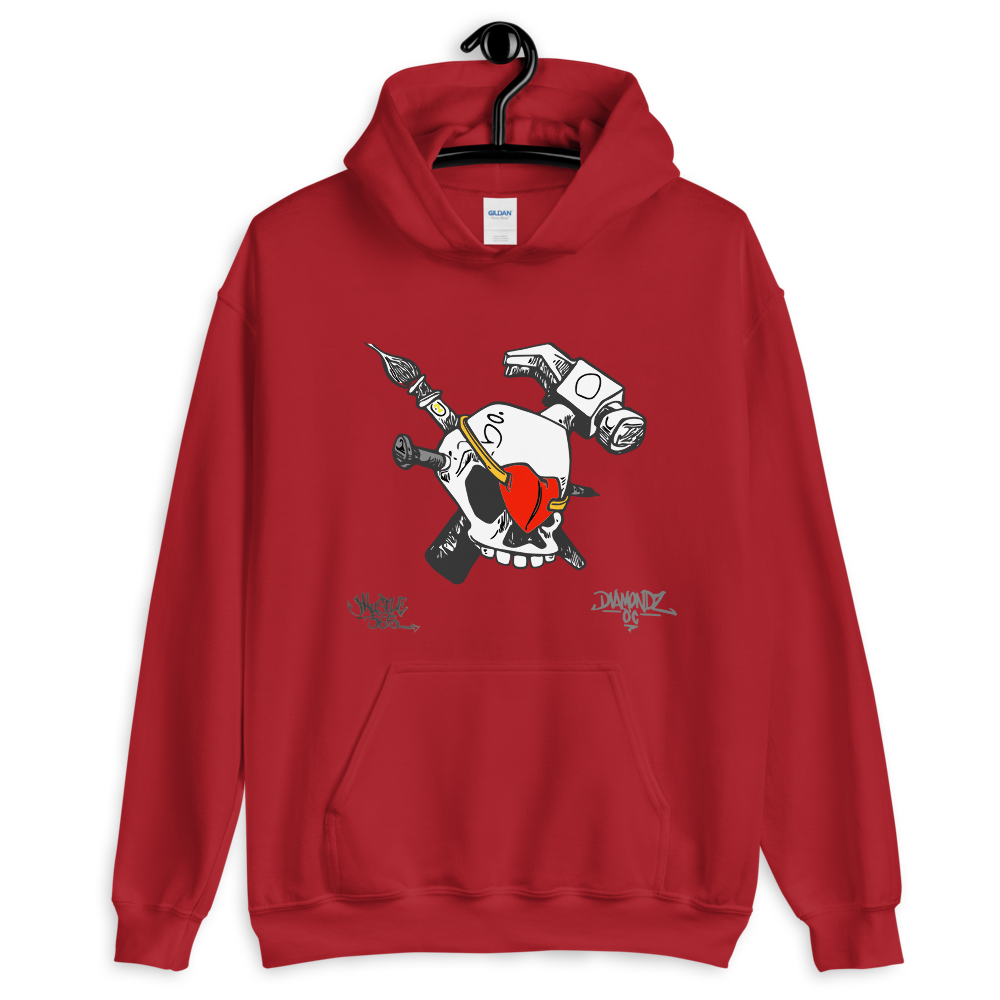 iHustle365 Skull & Heart Soft Hoodie Designer Hooded Sweatshirt