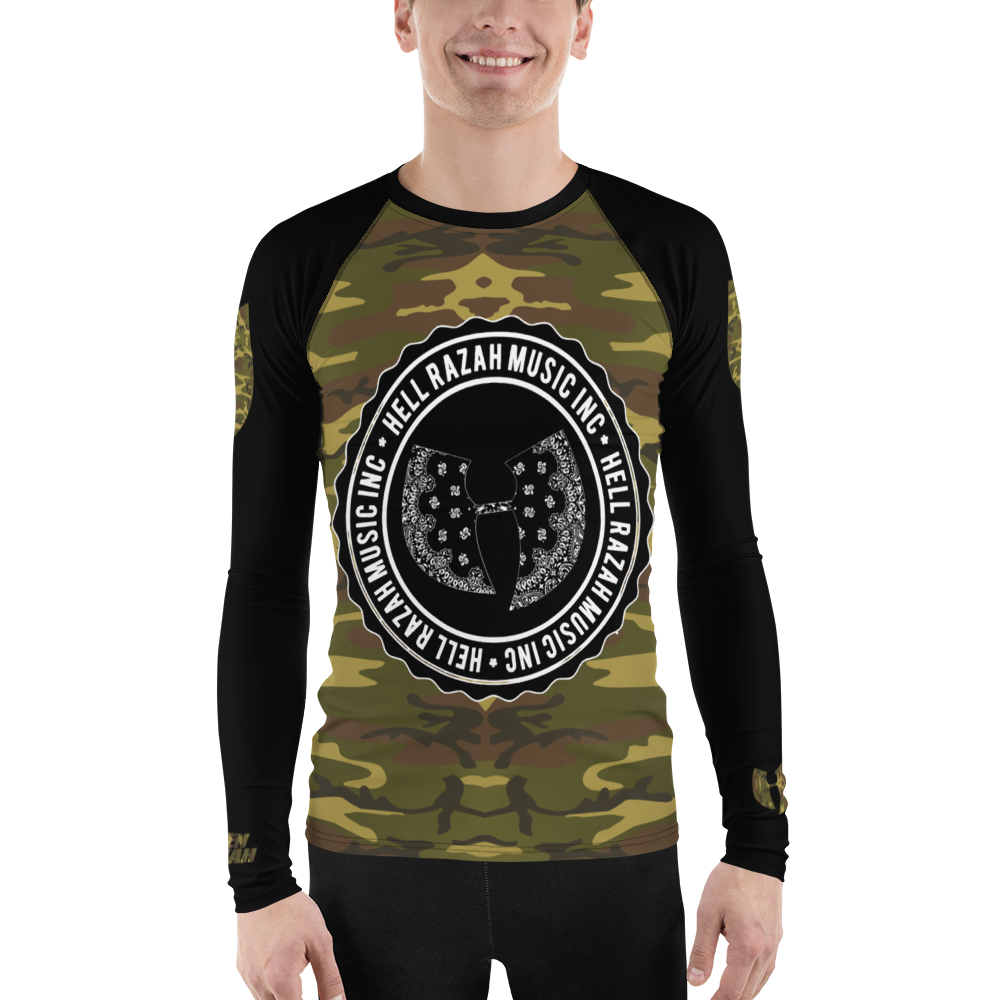 Official Hell Razah Music Inc Camo on Black Sublimated Athletic Men's Rash Guard