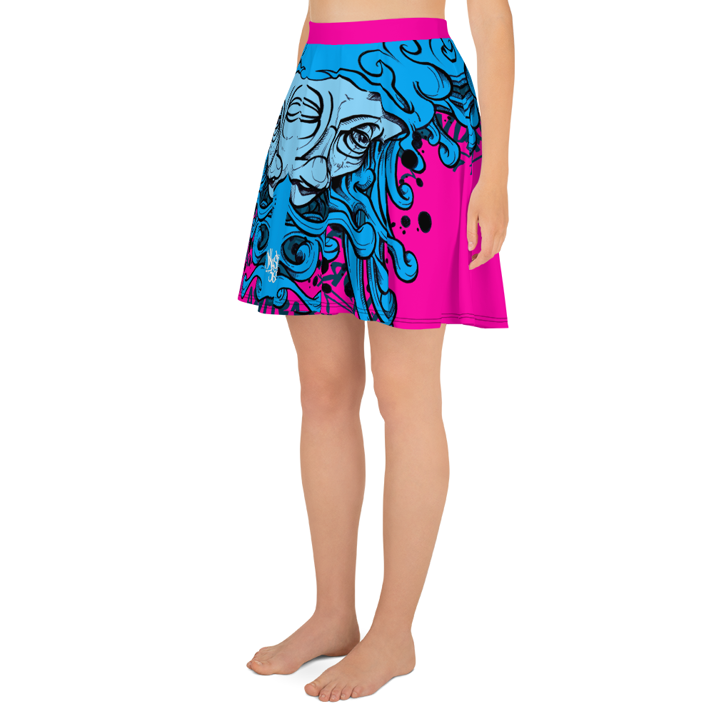 HRMI Pink Hydra Designer Skater Skirt HellRazah Music Inc