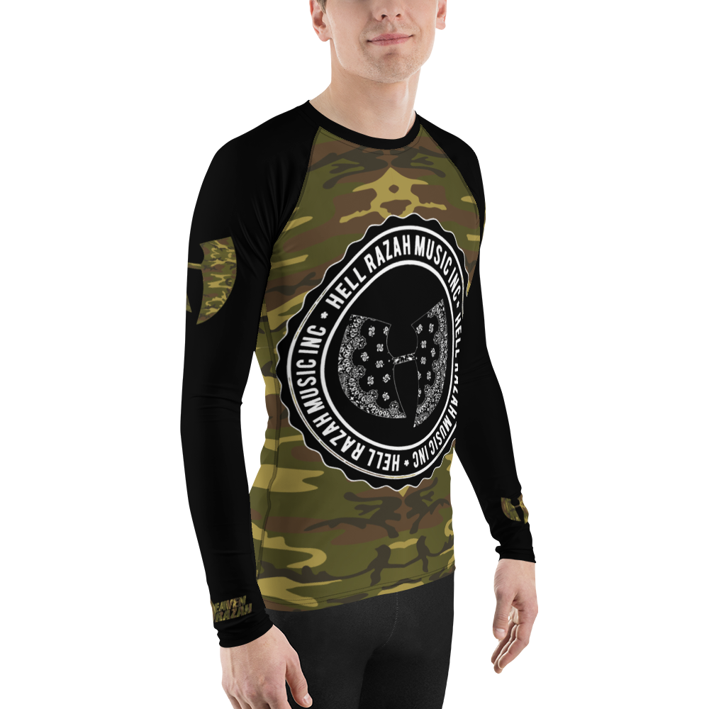 Official Hell Razah Music Inc Camo on Black Sublimated Athletic Men's Rash Guard