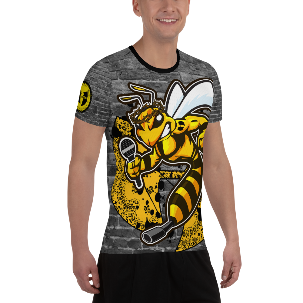 Official Heaven Razah Killer Bee Logo SU19 Release Sublimated Designer Men's Athletic T-shirt Hell Razah Music Inc Bee by Culture Freedom