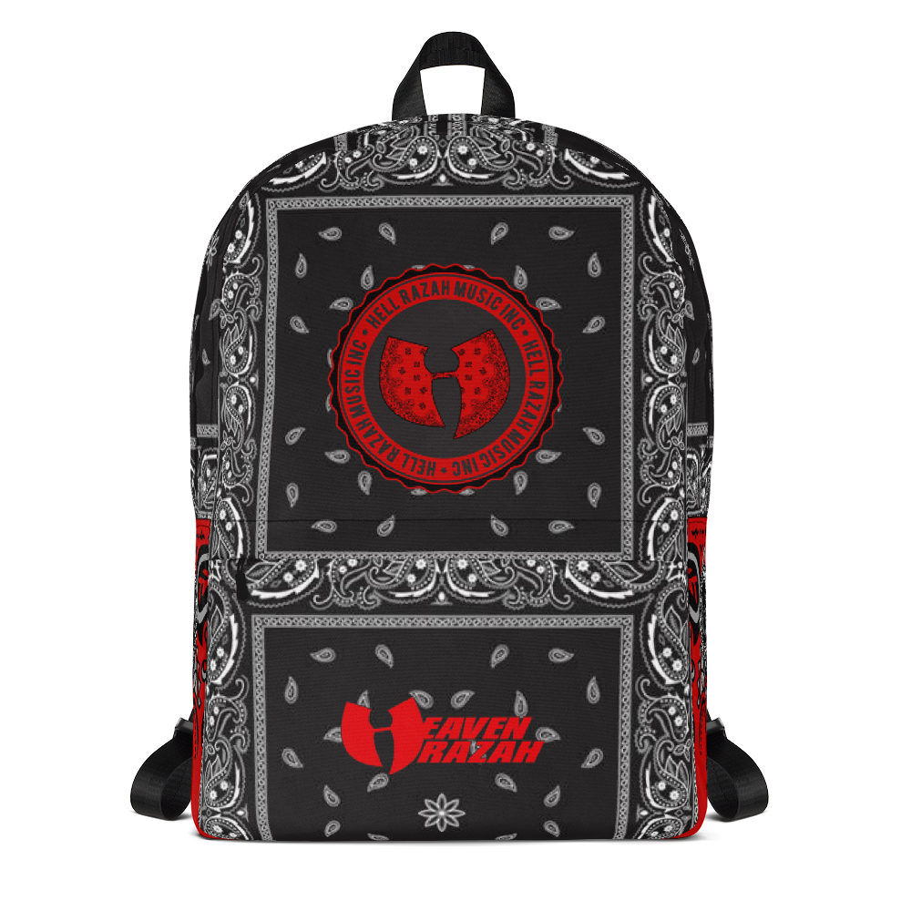 Official Hell Razah Music Inc Logo / Heaven Razah Black Bandana Designer Laptop Carry Bag -Backpack