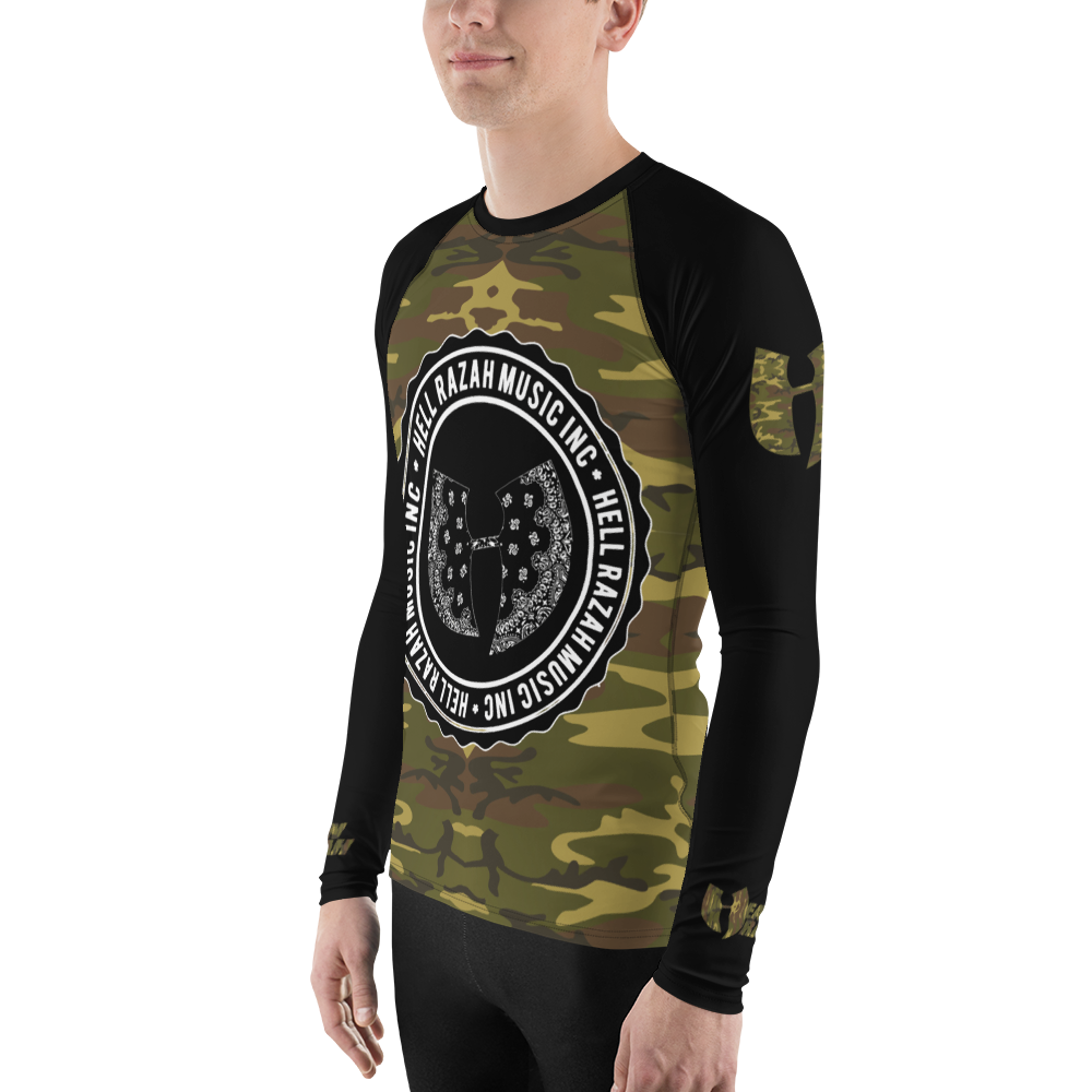 Official Hell Razah Music Inc Camo on Black Sublimated Athletic Men's Rash Guard