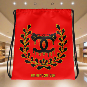 Red Uncuffed by Diamondz Drawstring bag